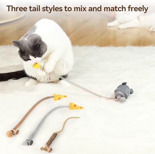 Migipaws Cat Toy Replacement Tails 3 Pack Compatible MigiMouse Cat Toy - Image 3