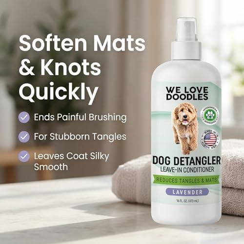 Small Slicker Brush & Lavender Detangler Spray Pack, Dog Grooming at Home - Image 2