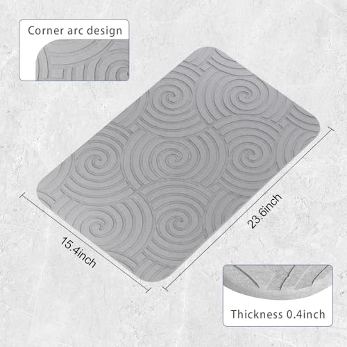 2 Pack Stone Bath Mat Diatomaceous Earth Shower Mat Non-Slip Super Absorbent - Image 2