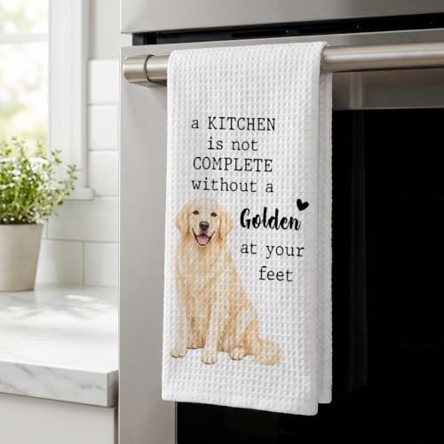 Golden Retriever Kitchen Towel, Funny Dog Lover Gift - Image 3