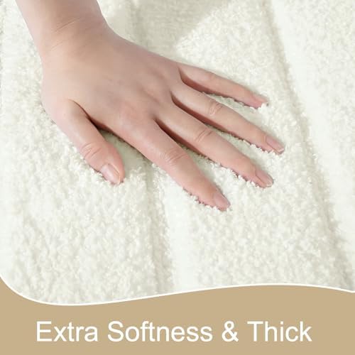 AROGAN Luxury Bathroom Rugs 24x36 Inch，Thick Bath Rug Non Slip, Cream White - Image 4