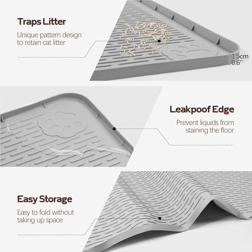 Kalolary Cat Litter Mats, Soft on Kittys Paws, Waterproof, Urine-Proof Kitty - Image 3