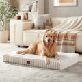 Orthopedic Large Dog Bed，Waterproof Washable Dog Crate 35x22 Cream by WARMREST