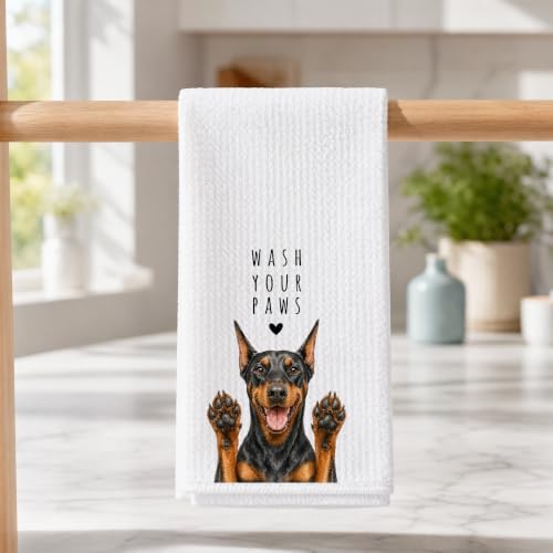 Dobie Kitchen Towel, Hand Towel, Doberman Gifts - Image 3
