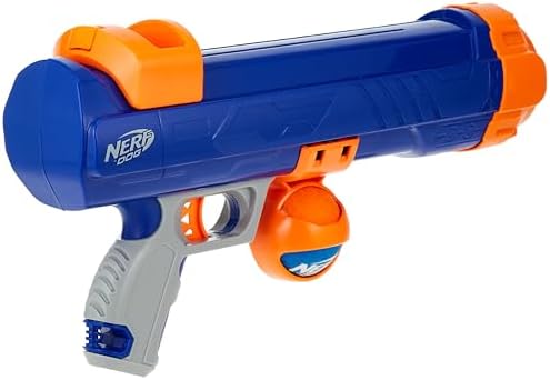 Nerf Dog Tennis Ball Blaster Dog Toy Blue/Orange, 16 Inch Compact Blaster - Image 5