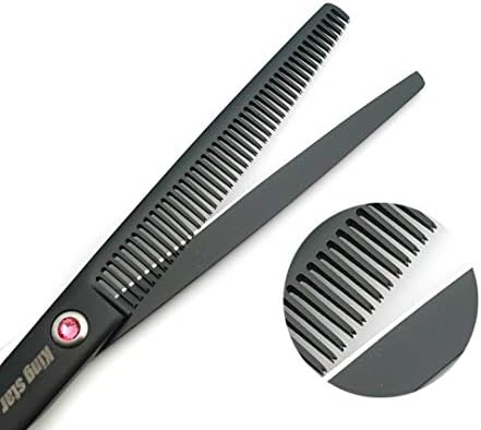 KINGSTAR 8.0in. Matt Black Professional Pet Grooming Scissors Set, Straight & - Image 6