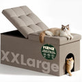 3-in-1 Cat Litter Box Enclosure Furniture, Cat Ottoman by MZNZ