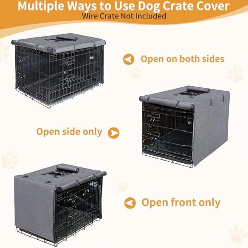 DONORO Dog Crate Cover, Waterproof Pet Kennel Cover 600D Heavy Duty Dog Cage - Image 5