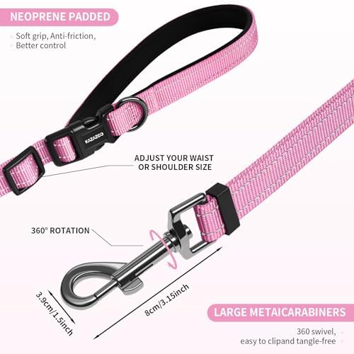 Kazazoo Hands-Free Dog Leash Adjustable Length 5-8 Ft, Waist & Crossbody Leash - Image 5