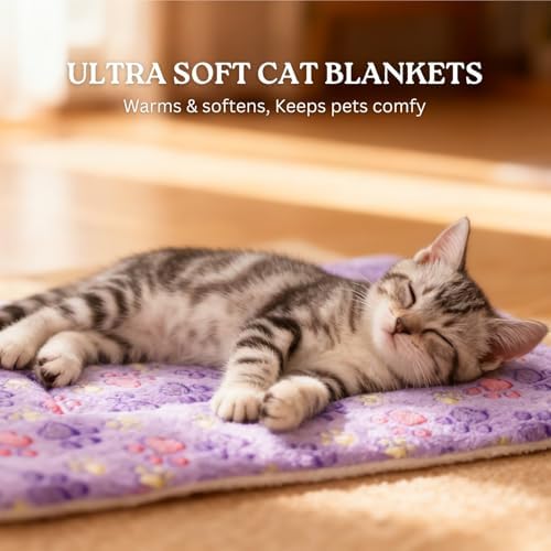 2 Pack Cat Blankets for Indoor Cats, Ultra Soft Reversible Mat, Fluffy Flannel - Image 4