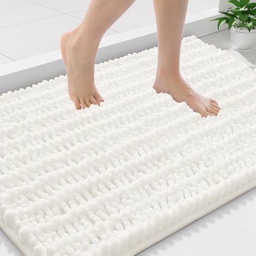 Smiry Bathroom Rugs 36X24, Extra Soft Rubber Backing Chenille Bath Mats by Smiry