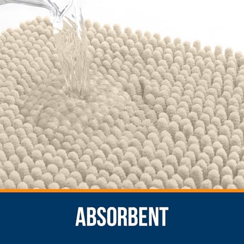 OLANLY Large Bathroom Rugs 47x32, Extra Soft Absorbent Chenille Bath Rugs - Image 4