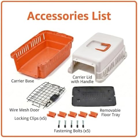 Hard-Sided Pet Carrier for Cats and Small Dogs, Portable Plastic Crate for Vet - Image 4