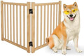 Wooden Freestanding Dog Gates Indoor- 23" Height 2 Panels by Oapety