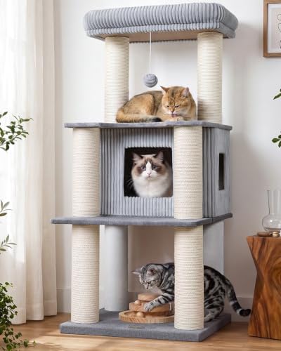 Maine Coon Cat Tree for Large Indoor Cats, Cat Tower, Stable Base by Purrlato