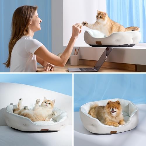 Bedsure AeroFrost™ Cooling Small Dog Bed, Round Washable, 20In Arctic Blue - Image 6