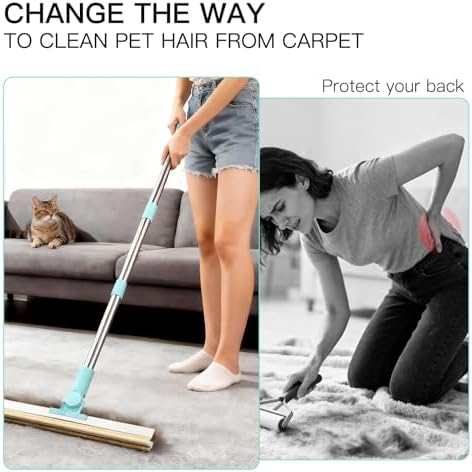 Carpet Rake for Pet Hair Removal, 3 in 1 Reusable Dog Hair Remover Scraper - Image 2