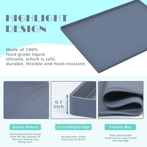 URMONA Waterproof Silicone Under Sink Mat 22'' x 22'' Shelf Liner - Image 3