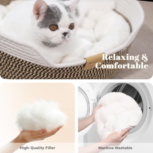 CHEERHOME PETS Handwoven Cat Basket Bed Cooling - Image 3