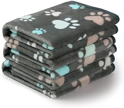 Luciphia 1 Pack 3 Blankets Fluffy Premium Fleece Pet Blanket Flannel Paw by luciphia