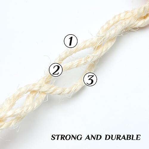 Natural Sisal Rope 1/4 Inch 6mm 164-Feet - Image 3