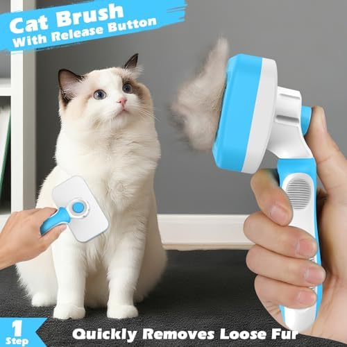 3PCS Cat Grooming Supplies, Cat Brush & Nail Clipper/Trimmer & Flea Comb - Image 3