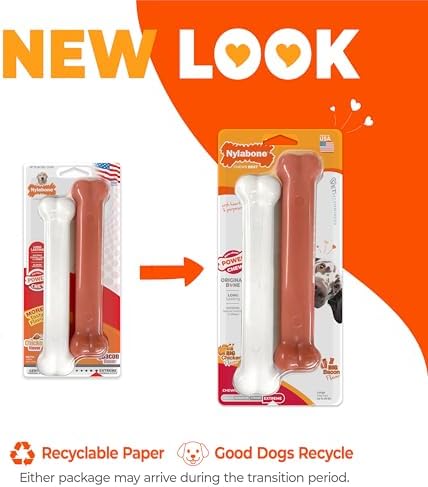 Nylabone Power Chew Original Bone Dog Toys, Chicken & Bacon Flavor - Image 3