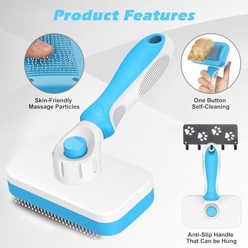 3PCS Cat Grooming Supplies, Cat Brush & Nail Clipper/Trimmer & Flea Comb - Image 2