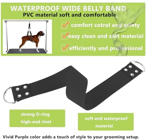 Pet Dog Grooming Belly Strap – 2 Inch Wide Waterproof Strong PVC Support Band - Image 2