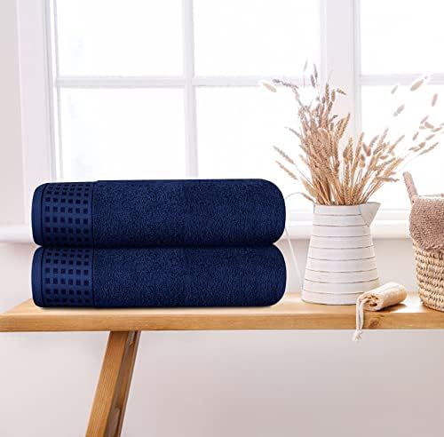 GLAMBURG 100% Cotton 2 Pack Oversized Bath Towel Set 28x55 Inches, Ultra Soft - Image 3