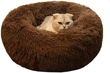 Dog Bed for Small Dogs & Cats, 24 Inch Medium Fluffy Washable Donut Bed by BODISEINT