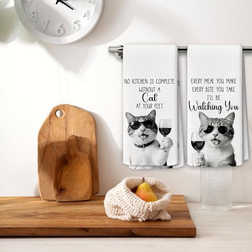 Cat Kitchen Towels Decor Set of 2 - Image 2