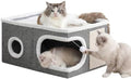 Extra Wide Cat Houses for Indoor Cats, Large Covered Cat Bed Cave by Unknown