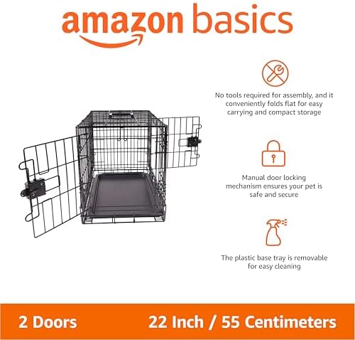 Amazon Basics Portable, Foldable Metal Wire Dog Crate - Image 2