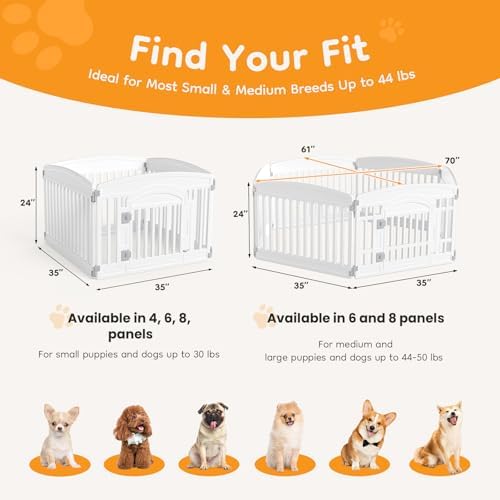 NEWBULIG 6 Panels 24 Inch Dog Playpen, Plastic Pet Play Pen Fence - Image 4