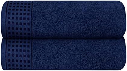 GLAMBURG 100% Cotton 2 Pack Oversized Bath Towel Set 28x55 Inches, Ultra Soft by GLAMBURG