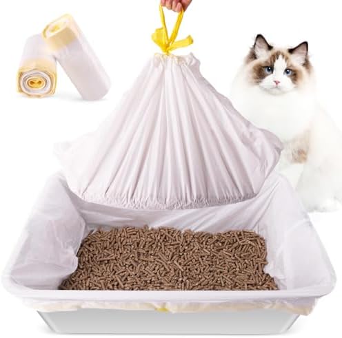 Litter Box Liners 20 Count, 29.5" x 12.6" Medium 3MIL Thicken Cat Litter Bags by Zuqqony