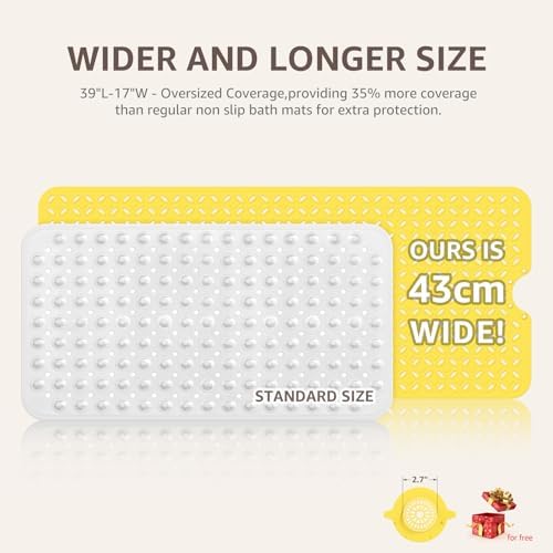 OTHWAY Bath Mat for Tub Non Slip: 39" X 17" Long Bathtub Mat - Image 3