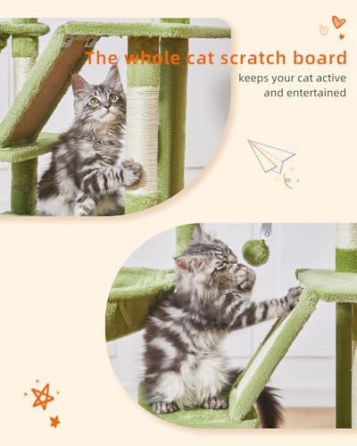 Taoqimiao Cat Tree, 38.5In Cat Tower - Image 6