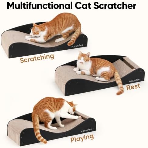 FUKUMARU Cardboard Cat Scratcher Bed, Extra Large 29.1 Inch Cat Scratch Pad - Image 3