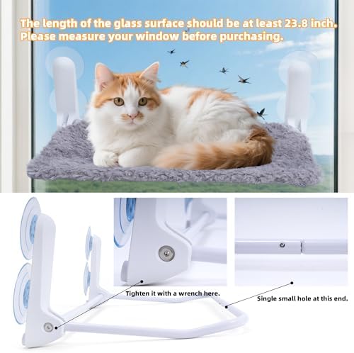 YUNIQUE Cat Window Perch, Upturned Edge Bracket, Portable Wall Hammock - Image 3