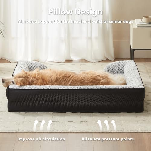 LEXTRO Orthopedic Dog Bed for Medium Dogs, Comfy Sleeping Dog Sofa Bed - Image 3