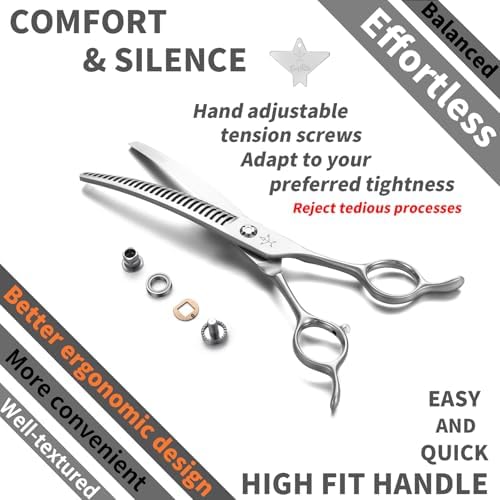 High-end Professional Dog Grooming Curved Thinning Scissors Teeth Blending - Image 4