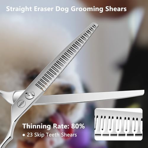 HASHIMOTO Straight Eraser Dog Grooming Scissors, 23 Teeth, 7.0 inch. - Image 3