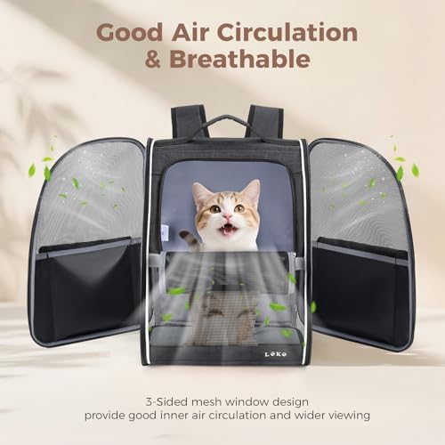 Lekereise Dog Carrier Backpack for Small Medium Large Dogs Cats up to 25 lbs - Image 3