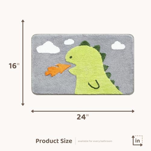 Molesun Dinosaur Bath Mat 16x24, Soft Absorbent Microfiber Bath Rugs - Image 2