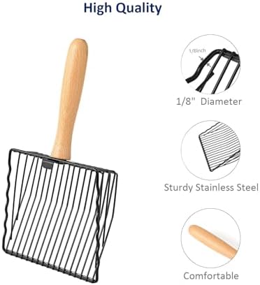 WePet Premium Metal Cat Litter Scoop, 5X Faster Speed Sifter, Heavy Duty Steel - Image 3