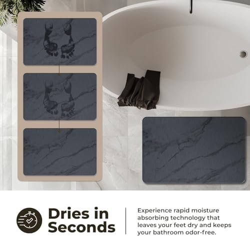 TOSORO - Stone Bath Mat Diatomaceous Earth Shower Mat Non-Slip Super Absorbent - Image 3