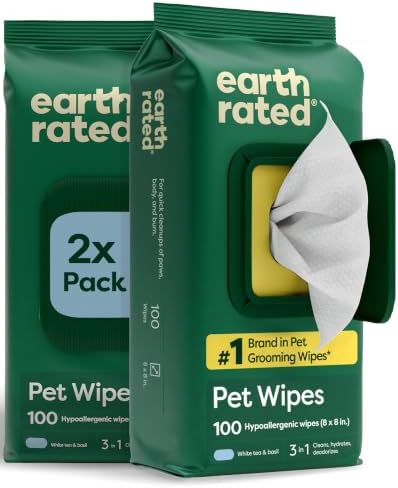 Earth Rated Dog Wipes for Paws & Butt, Deodorizing by EarthRated