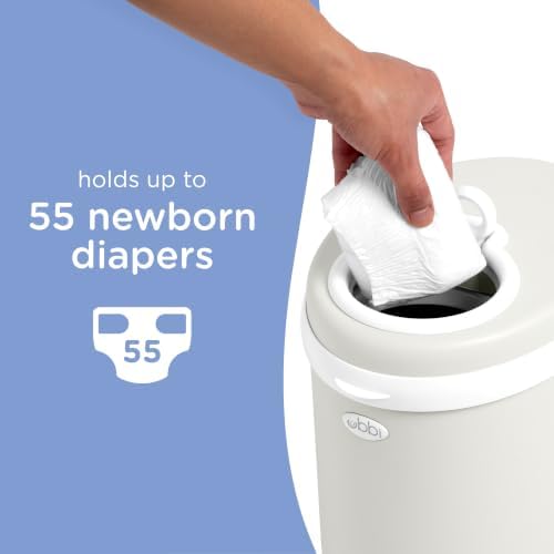 Ubbi Stainless Steel Diaper Pail, No Special Bags, Odor-Locking, Matte Oat - Image 5